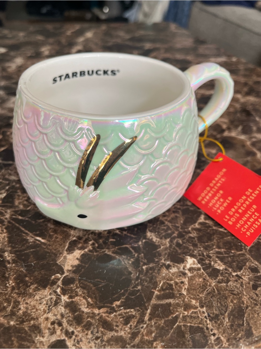 Starbucks Iridescent Lunar New Year 2024 Ceramic Mug wood dragon